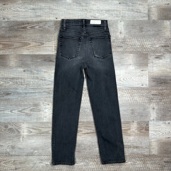 RE/DONE 70s Boot Cut Crop Jeans Size 26 Stoned Noir Black Gray - Picture 2 of 11